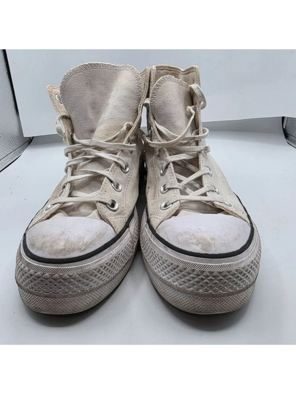 Converse Chuck Taylor All Star Lift Womens Size 9 White Canvas Platform Sneakers